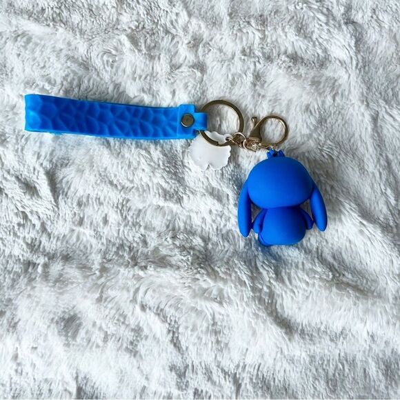 Disney Stitch Blue Keychain Bag Accessory Wristlet - Picture 3 of 3